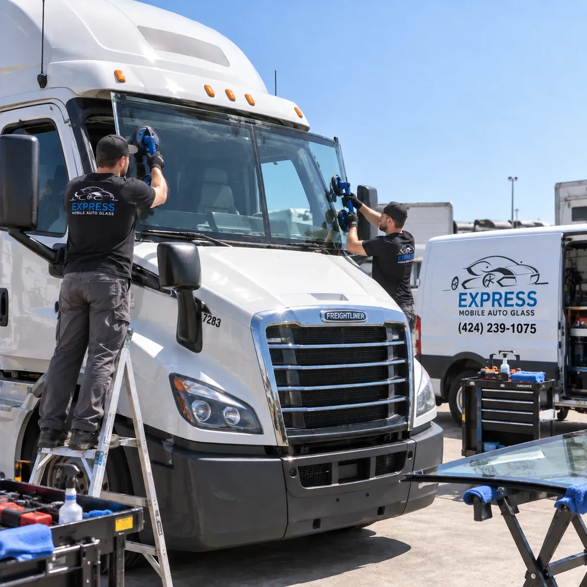 semi-truck-windshield-repair-replacement-manhattan-beach-express-mobile-auto-glass